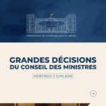 Conseil des ministres : voici les grandes décisions de la séance de ce mercredi 03 juin 2026